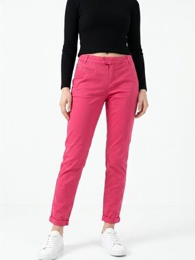 Jacob Cohen Pants Womens 30x30 Hot Pink Low Rise Straight Leg Business Casual